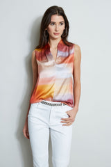 Silk Satin Ombre Contour Shirt