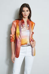 Silk Satin Ombre Contour Shirt