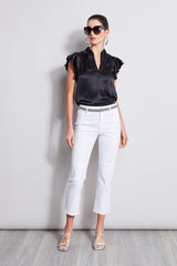 Silk Satin Flutter Shirt