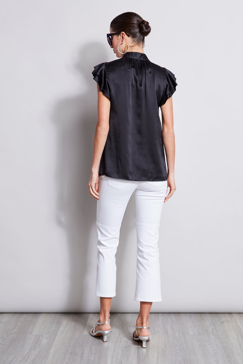 Silk Satin Flutter Shirt
