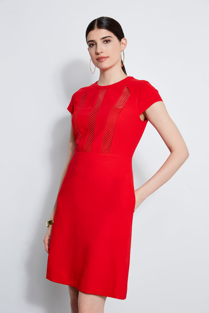 Geo Lace Inset Dress
