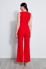 Belted Slit Jumpsuit