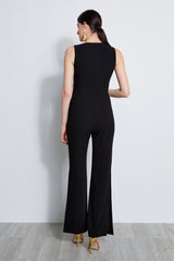 Belted Slit Jumpsuit