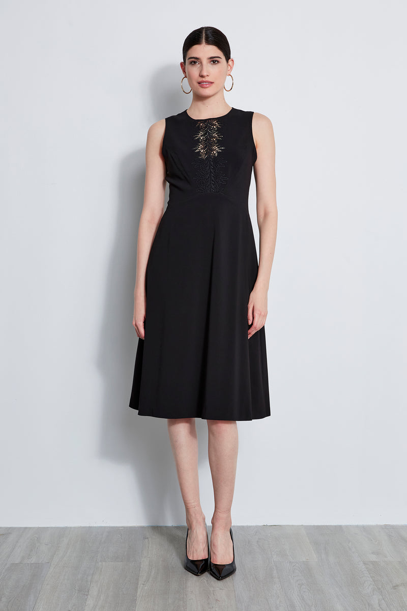 Lace Applique Midi Dress Elie Tahari