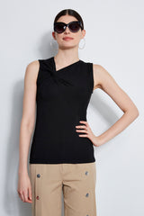 Sleeveless Asymmetric Twist Knit