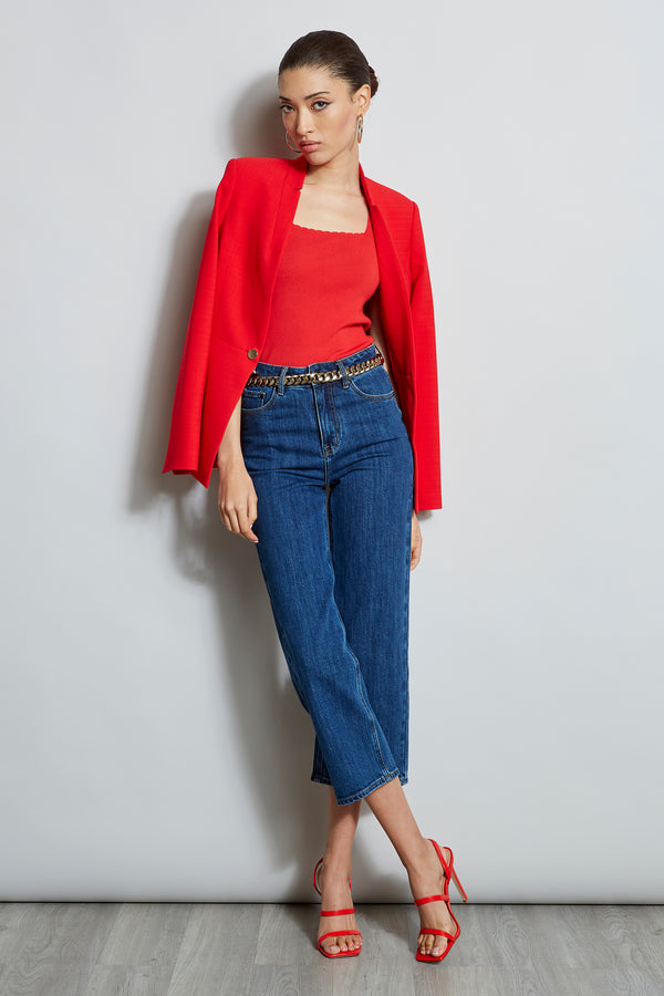 Scallop Square Neck Sweater
