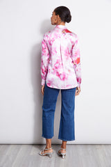 Silk Satin Watercolor Floral Shirt