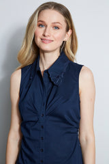 Embroidered Ruched Shirt