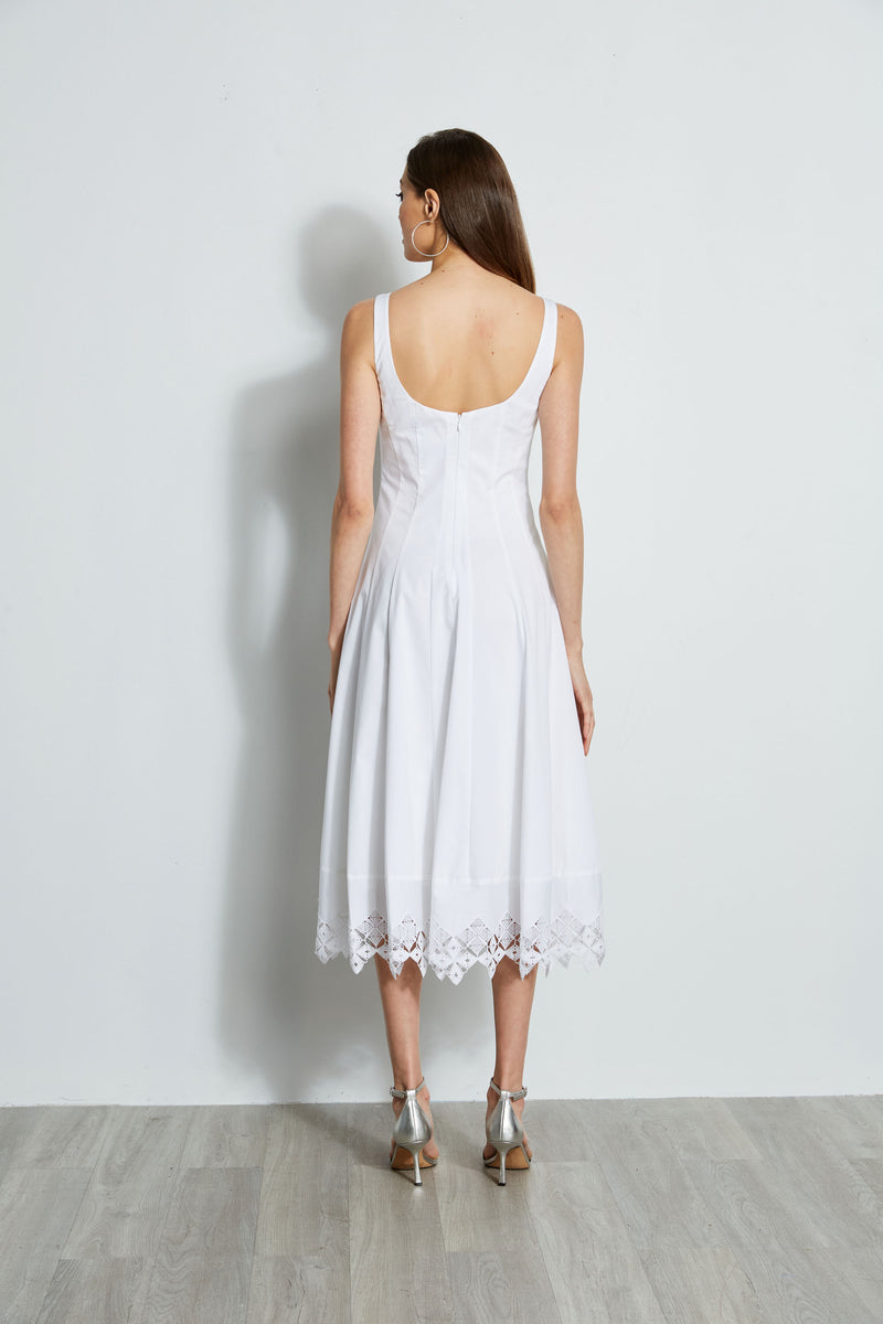 Cotton Poplin Square Neck Dress