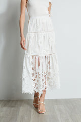 Lace Cut Out Maxi Skirt