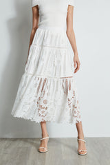 Lace Cut Out Maxi Skirt