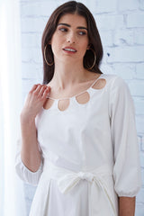 Keyhole Cotton Midi Dress