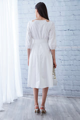 Keyhole Cotton Midi Dress
