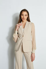 Chiffon Sleeve Blazer