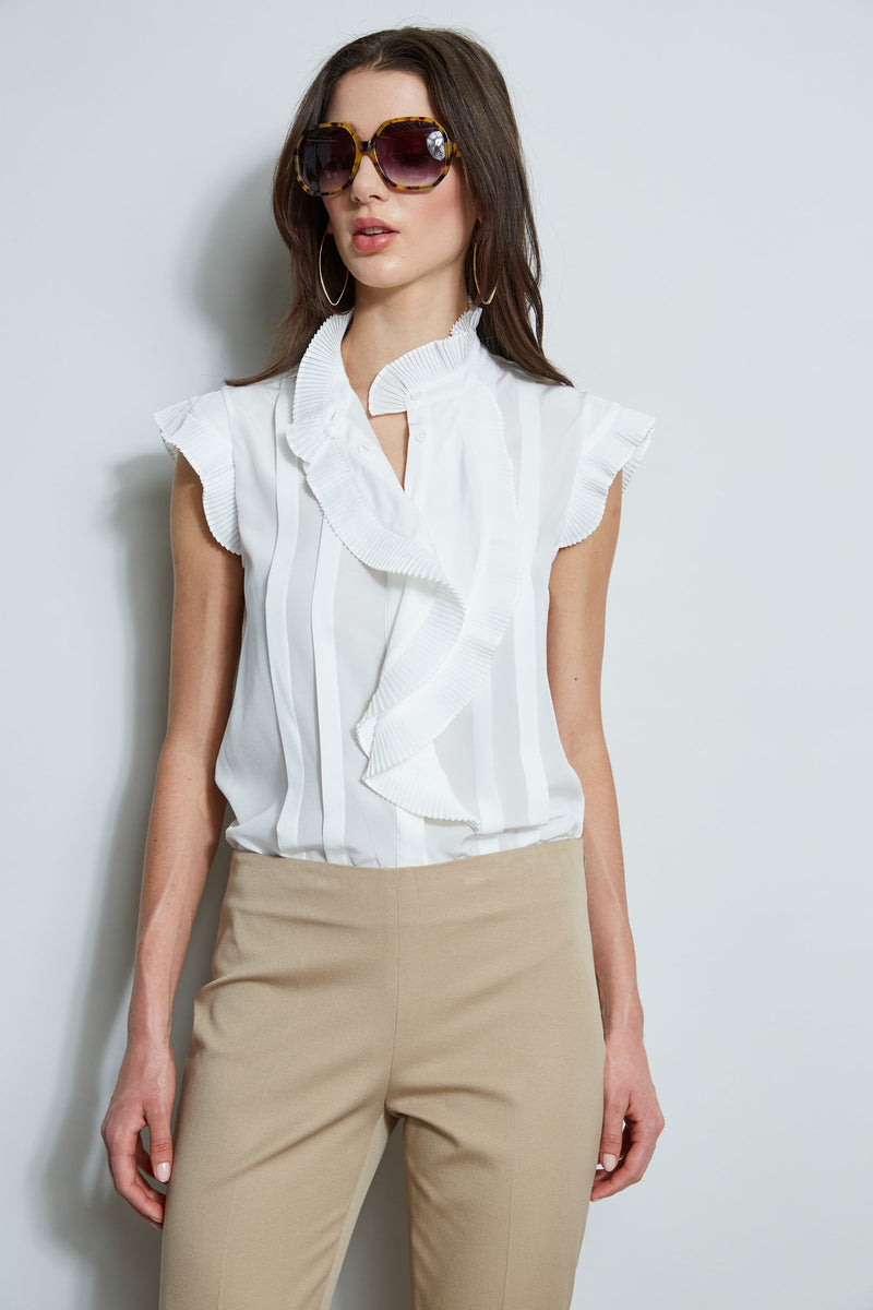 Pleated Flutter Silk Shirt