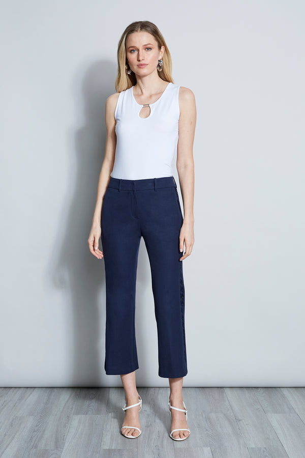 Embroidered Cropped Pant