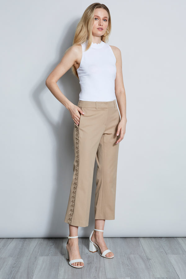 Embroidered Cropped Pant