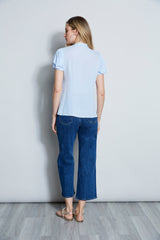Silk Tie Neck Ruffle Shirt