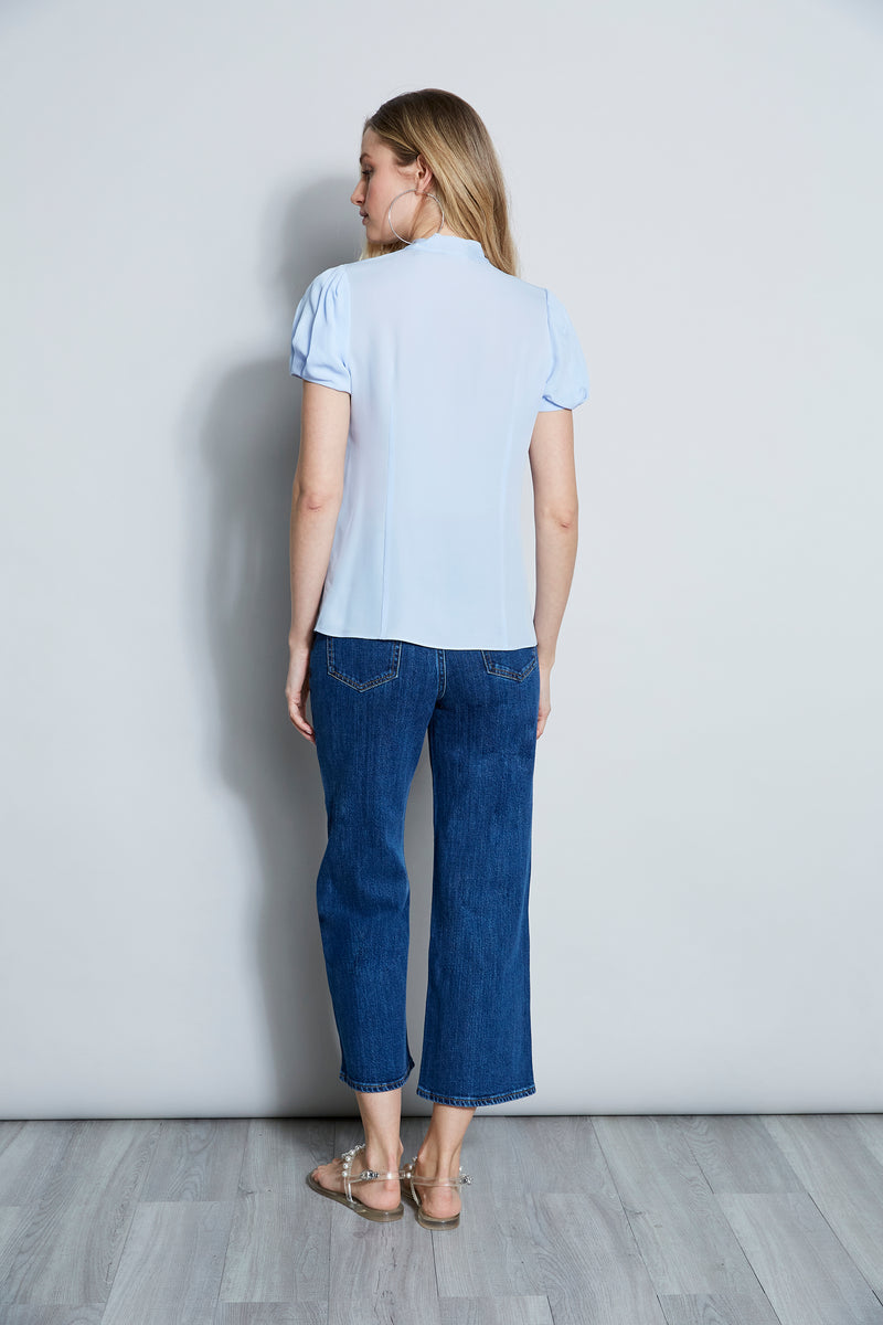 Silk Tie Neck Ruffle Shirt
