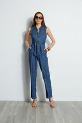 Denim Tie Jumpsuit