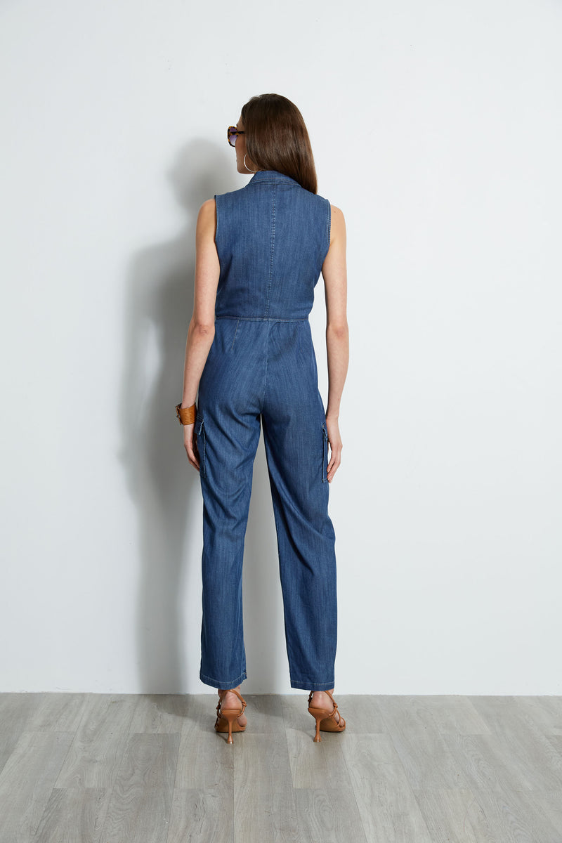 Denim Tie Jumpsuit