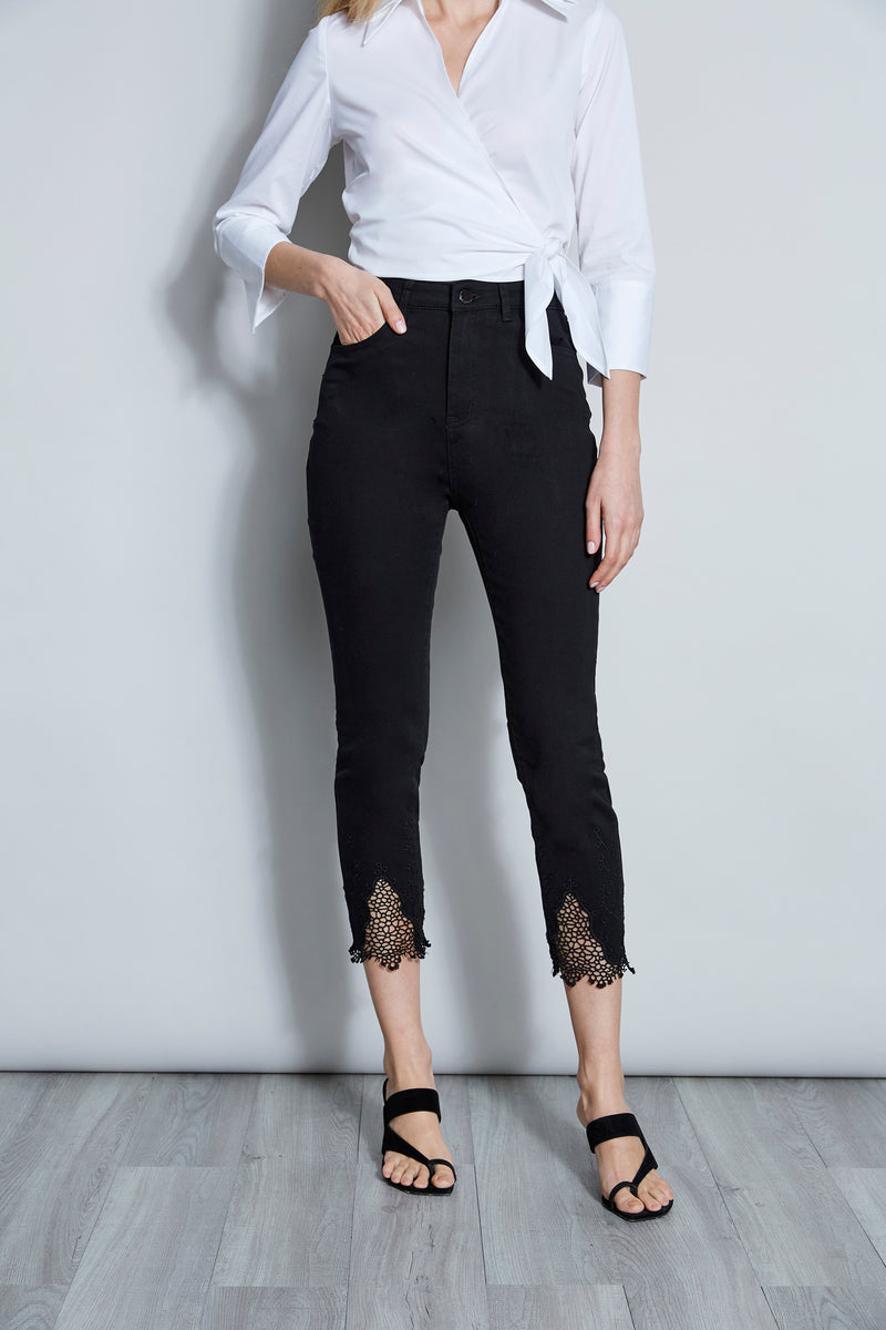 Embroidered Hem Pant