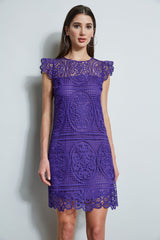 Lace Flutter Sleeve Dress