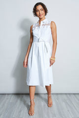 Embroidered Tie Dress