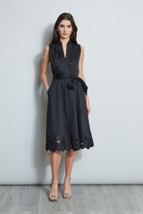 Embroidered Hem Cotton Dress