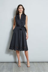 Embroidered Hem Cotton Dress