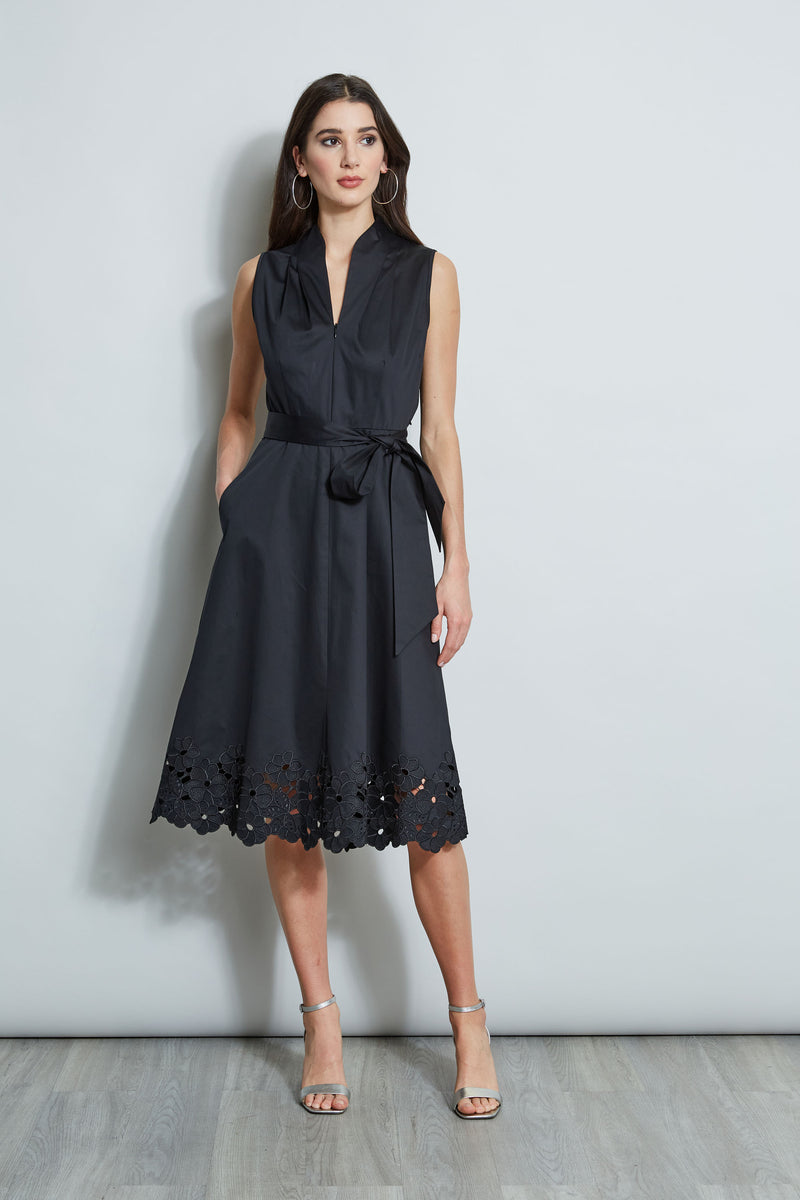 Embroidered Hem Cotton Dress