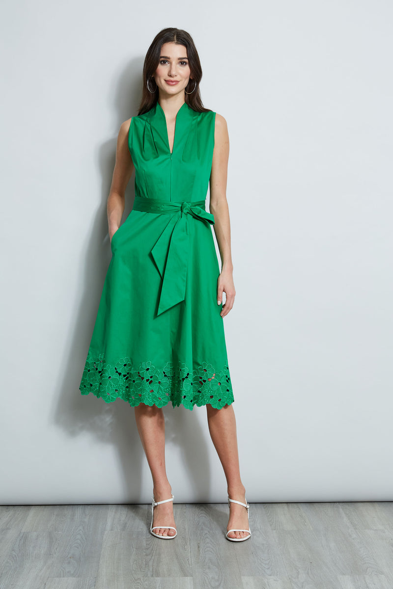 Embroidered Hem Cotton Dress