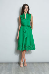 Embroidered Hem Cotton Dress