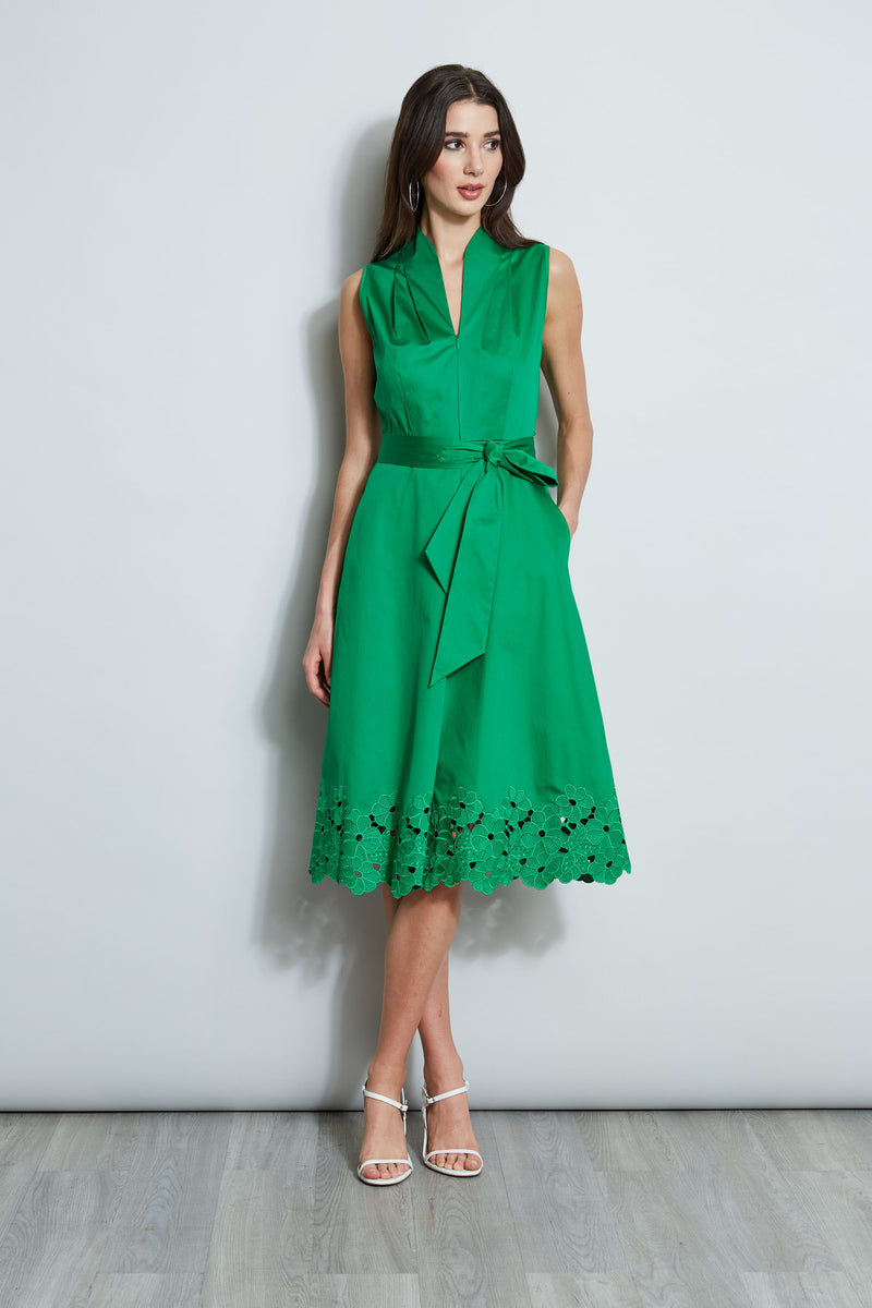 Embroidered Hem Cotton Dress