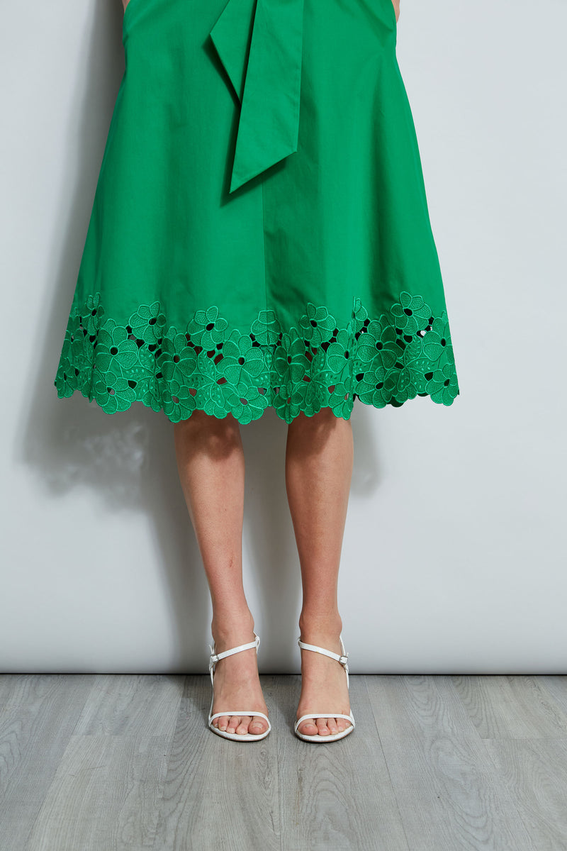 Embroidered Hem Cotton Dress