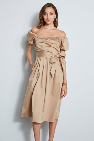 Topaz Off-Shoulder Midi Dress Image 3