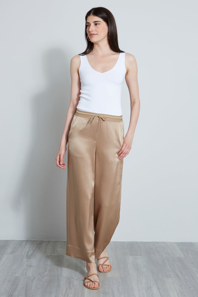 Satin Wide Leg Pant Elie Tahari