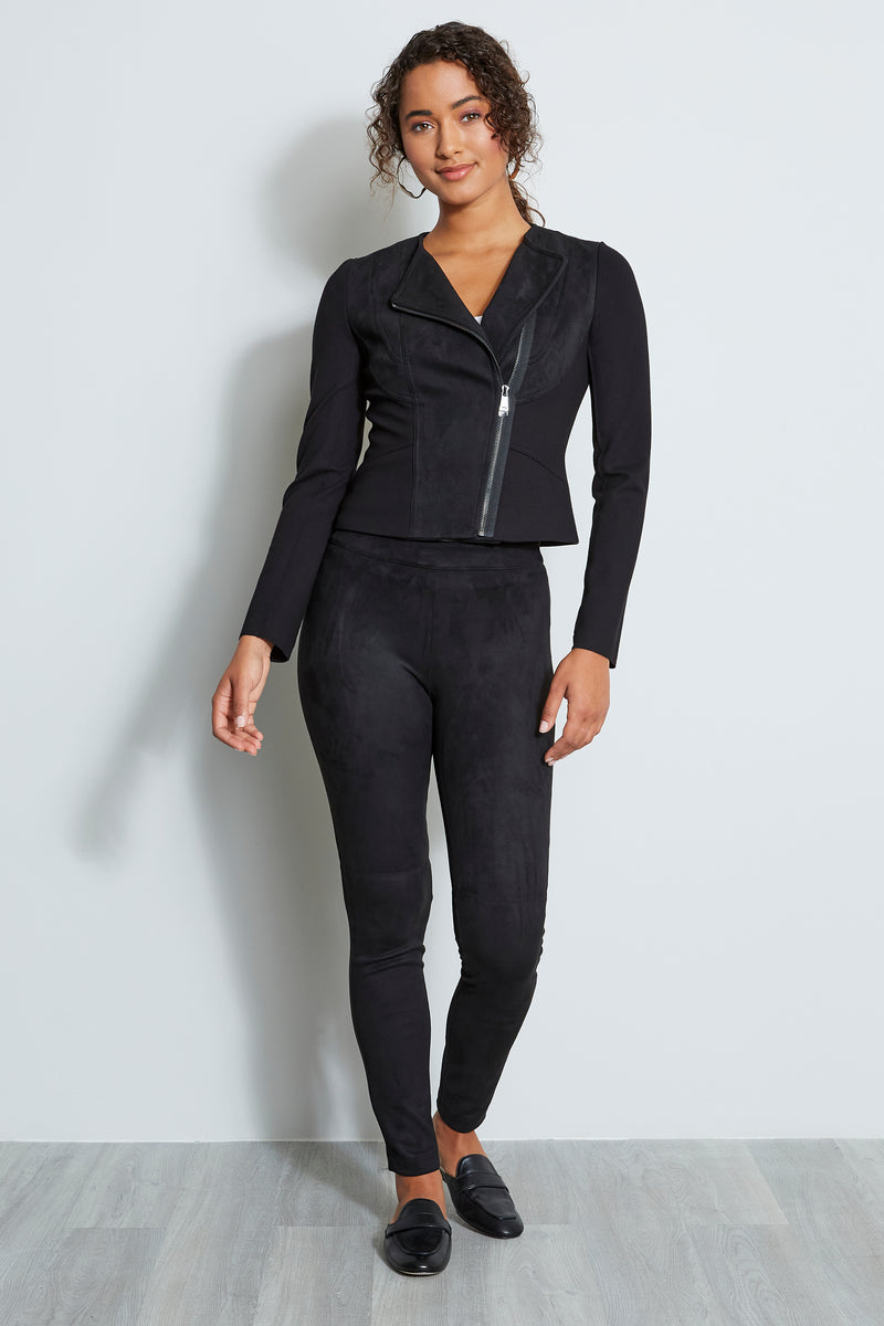 Vegan Suede Moto Jacket Elie Tahari