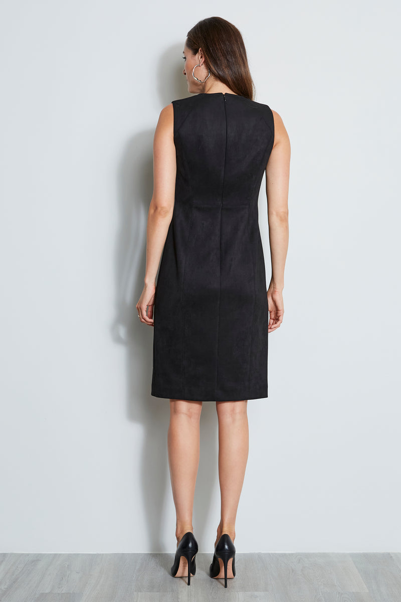 Dart Zip Vegan Suede Dress