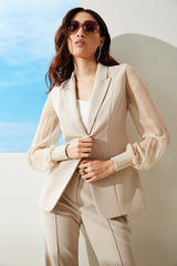 Chiffon Sleeve Blazer