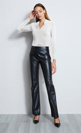 Pleated V-Neck Knit