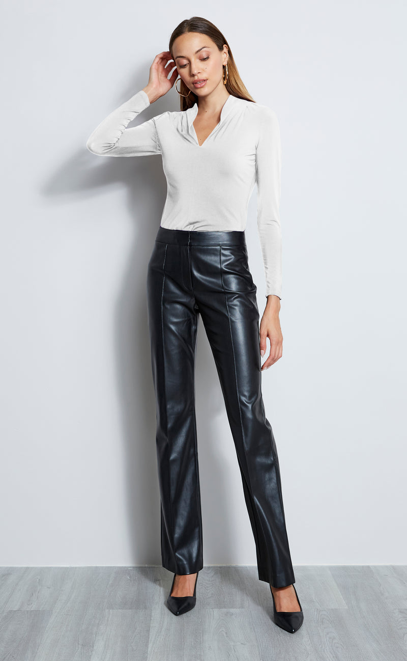 Pleated V-Neck Knit