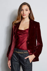 Velvet Hooded Blazer