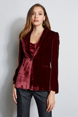 Velvet Hooded Blazer