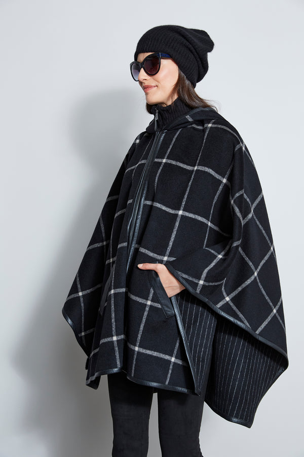 Plaid Hooded Cape