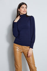 Smocked Turtleneck Knit