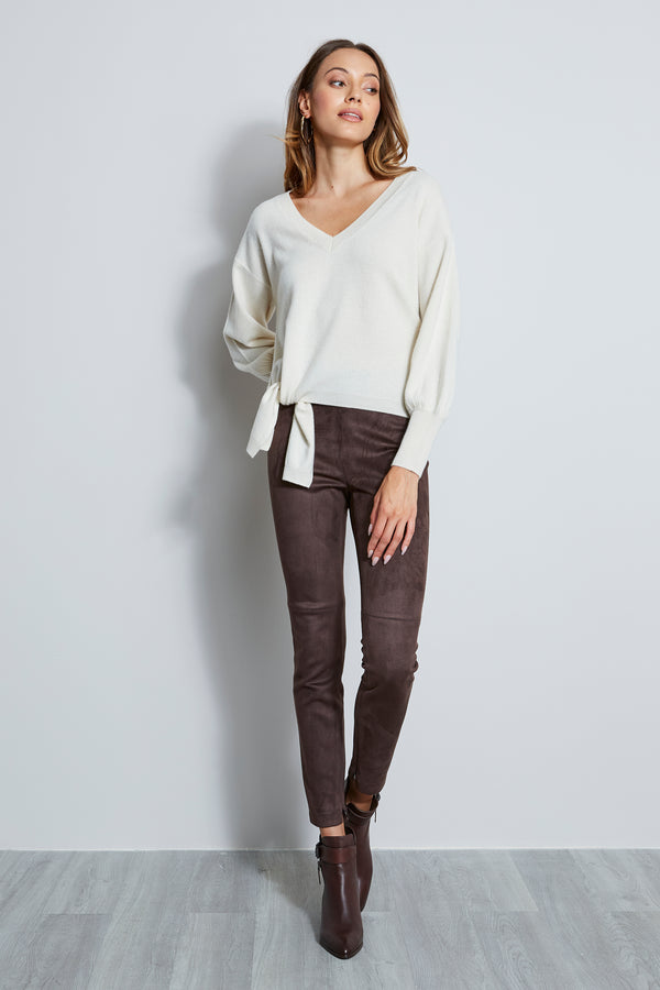 Cashmere V-Neck Tie Sweater