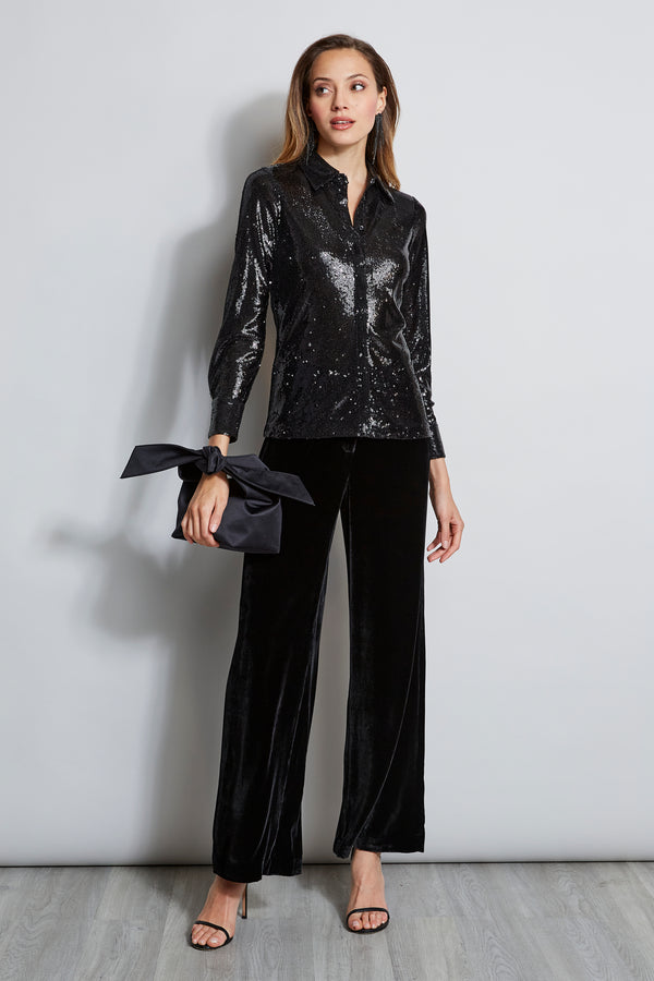 Sequin Button Down Shirt