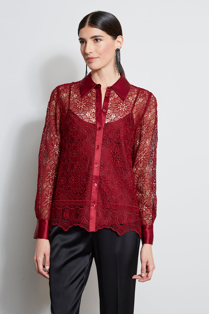 Lace Button Up Shirt