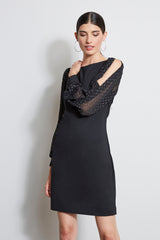 Metallic Sleeve Shift Dress